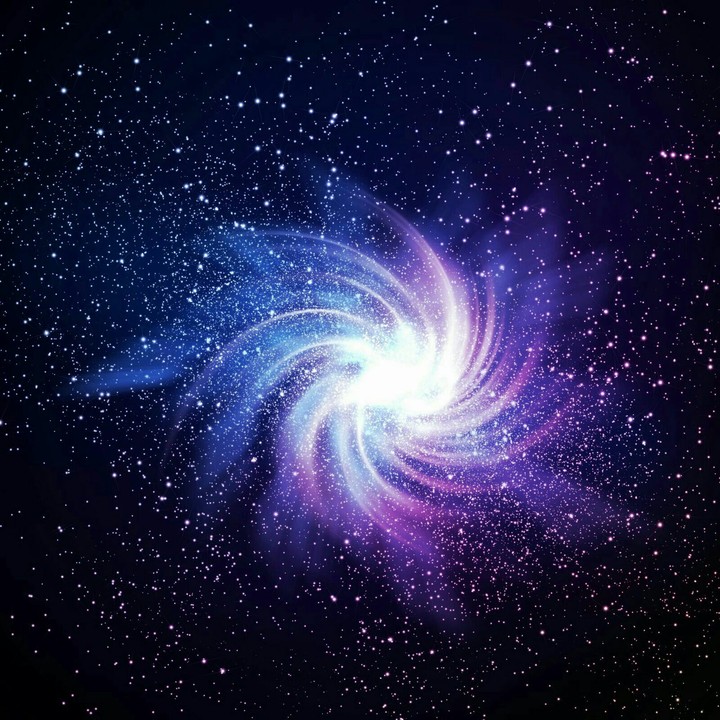 Swirling purple and blue universe stars