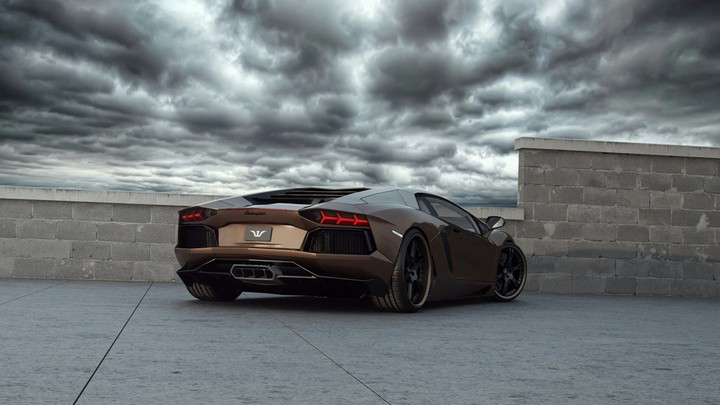 Brown Lamborghini Aventador.