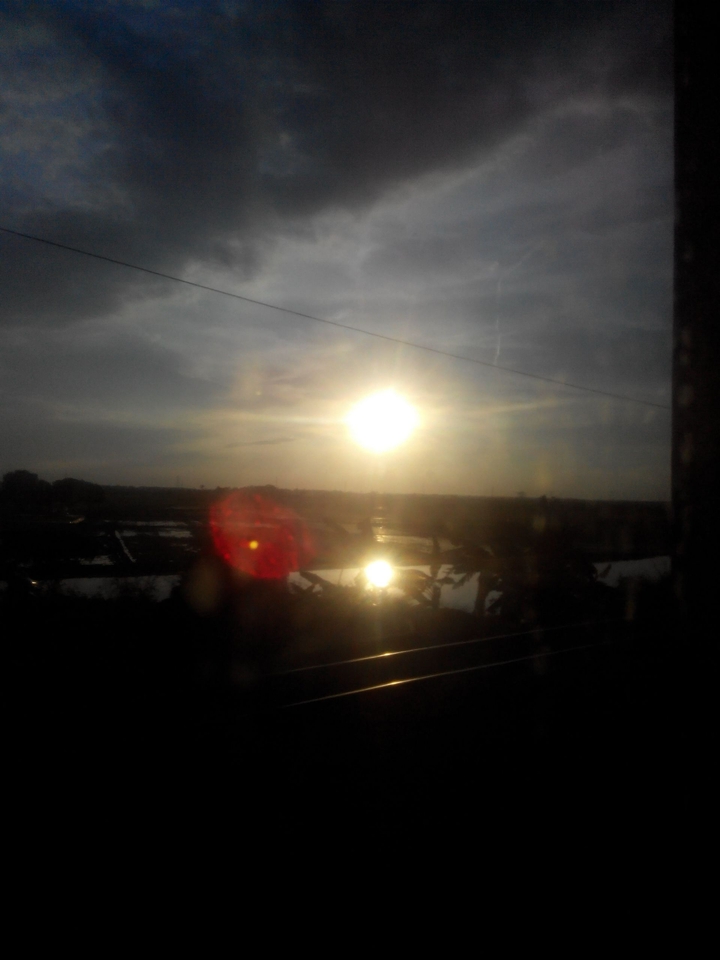 sunset from train