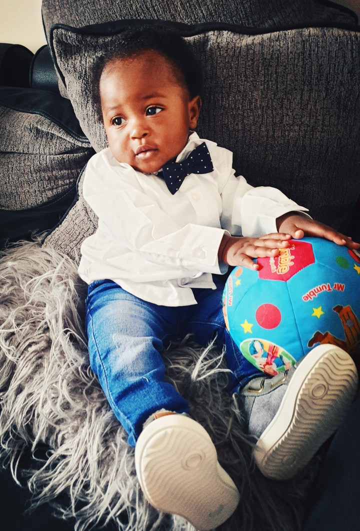 baby boy with toy ball
