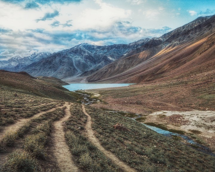 Lake surrounded by mountains