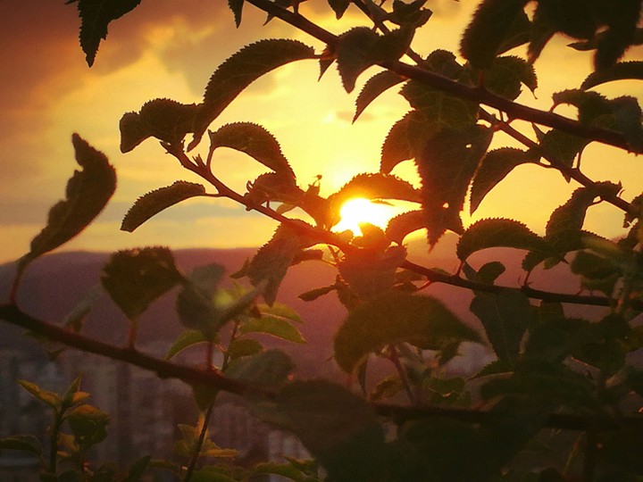 sunset in Stara Zagora, Bulgaria