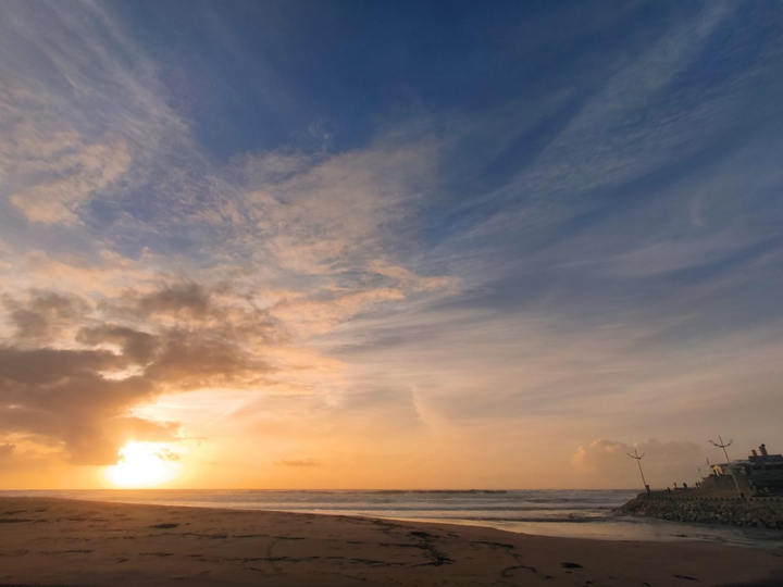 Por do sol na praia