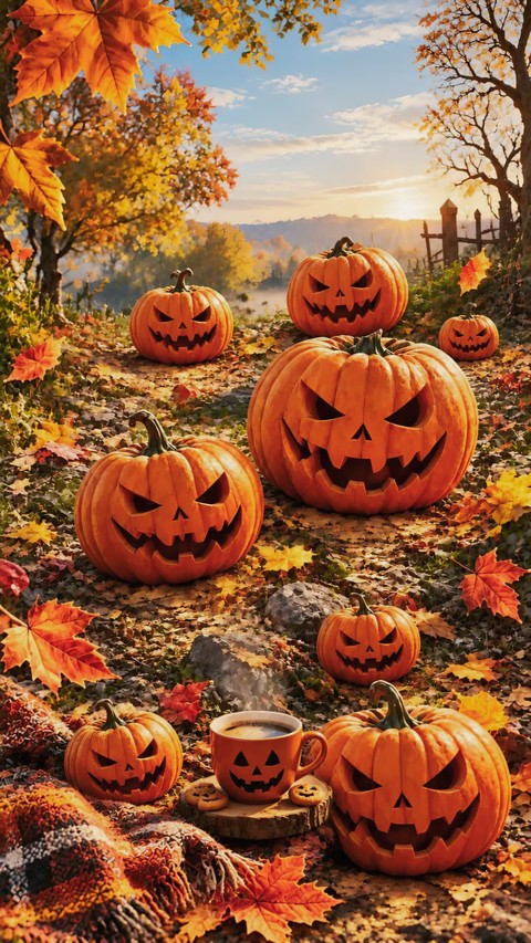 AUTUMNAL HALLOWEEN PUMPKINS