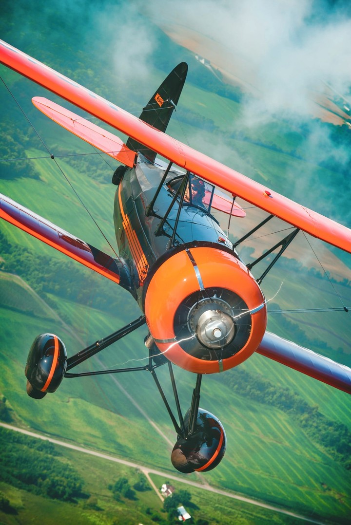 Orange and Black Plane