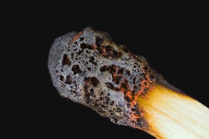 match under microscope