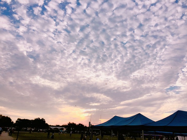 sunset and white cloud
