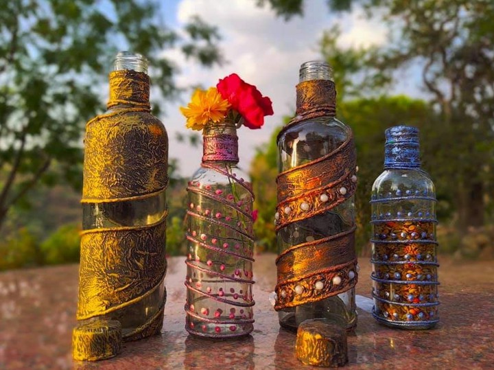 decorated bottles