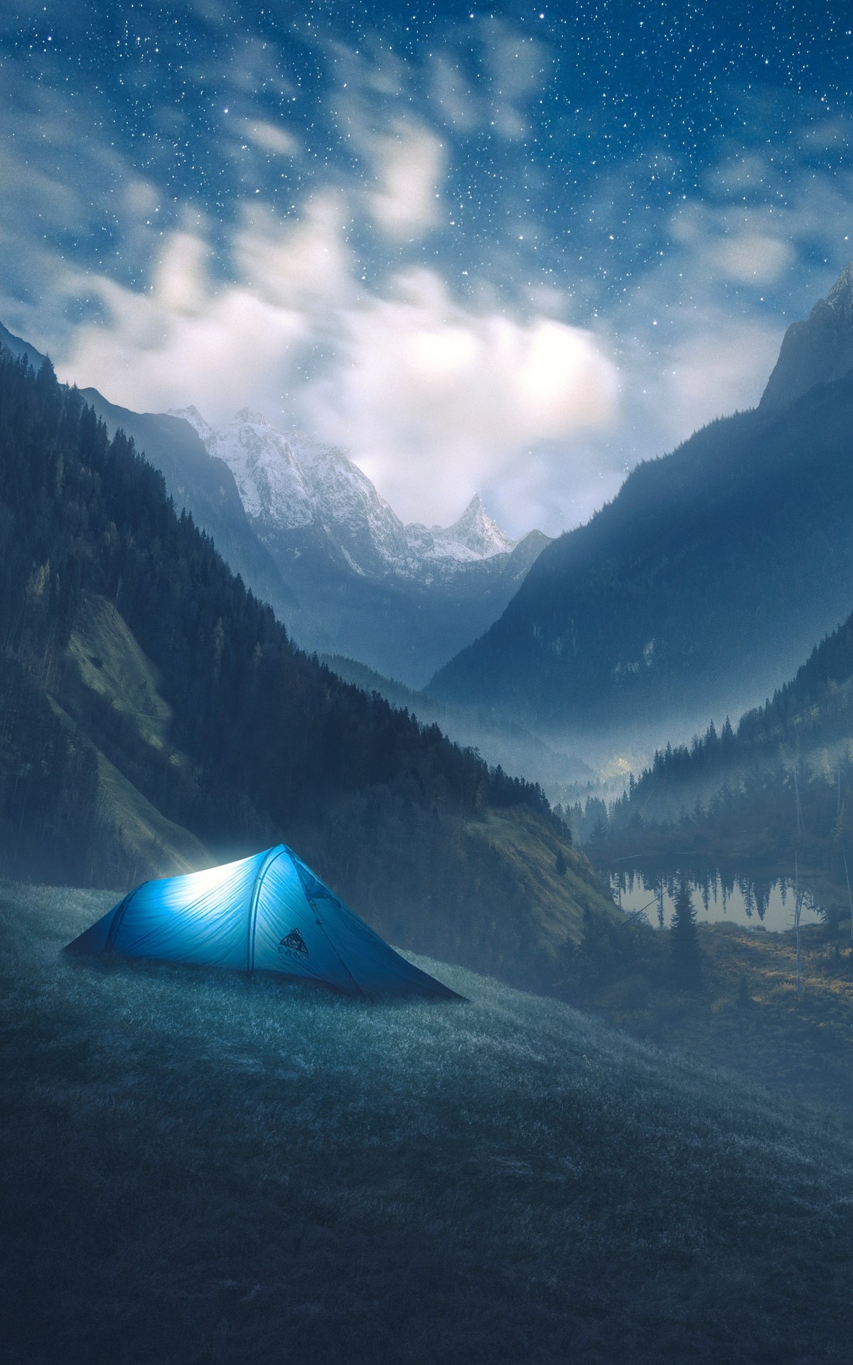 mountain, blue duvar kağıtları