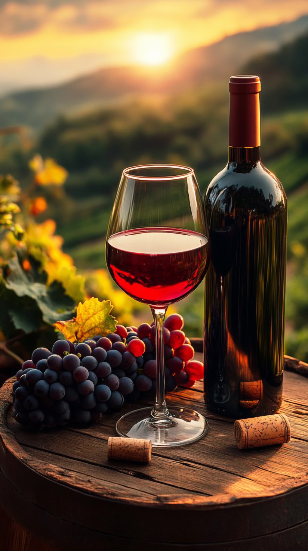 RED WINE AT SUNSET