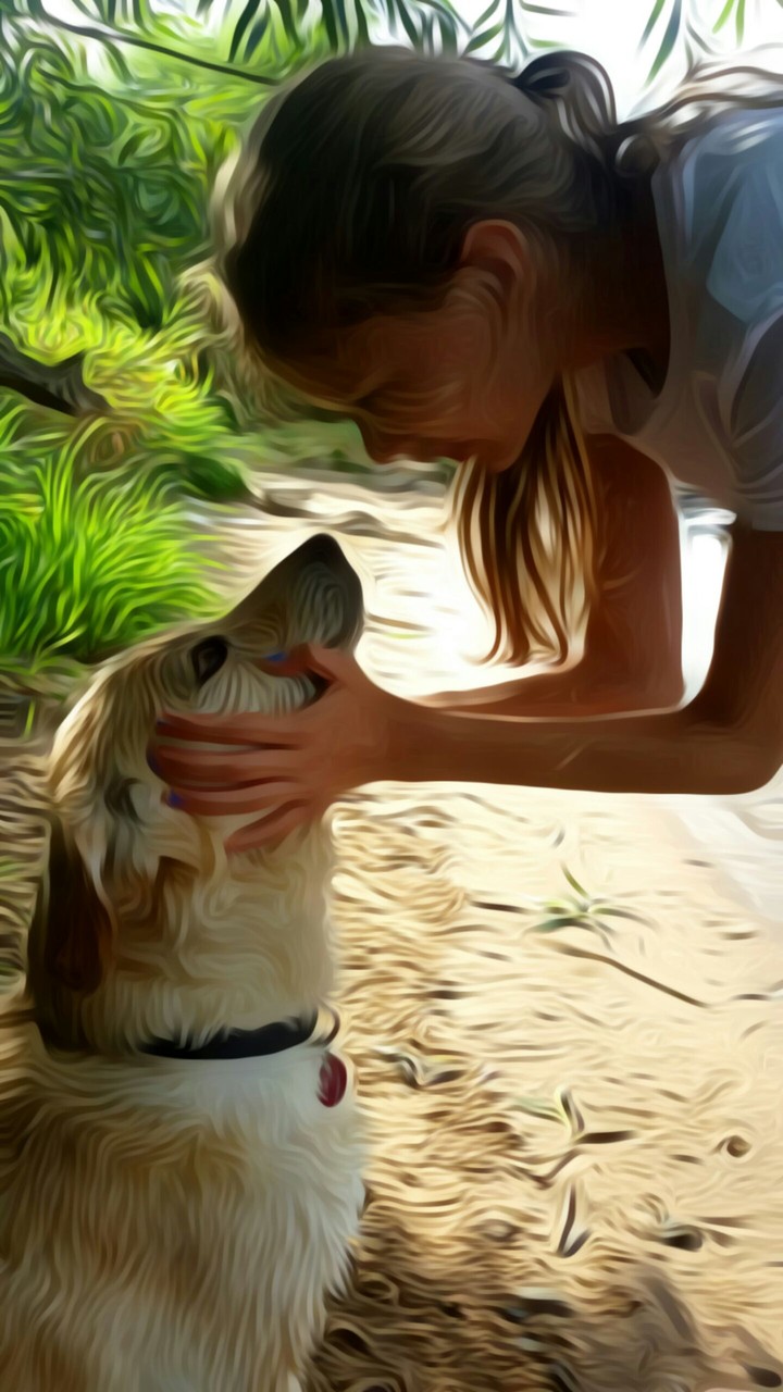 Girl and dog