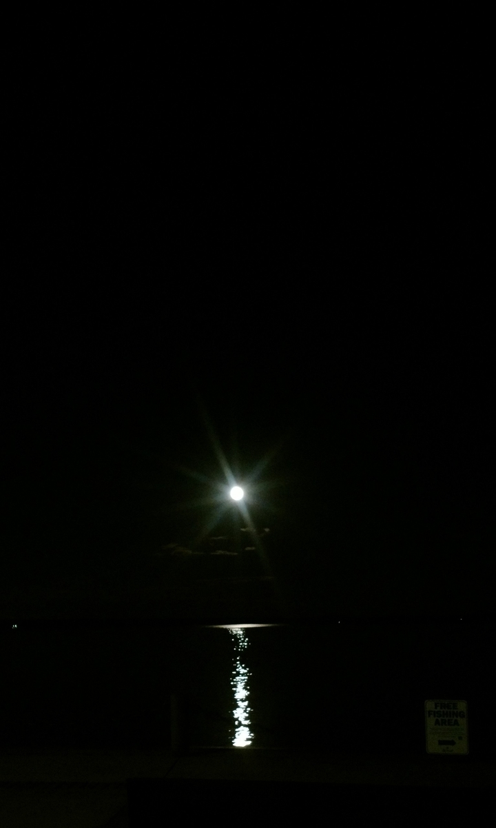 Moon reflection on water.