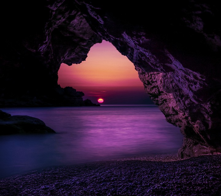 The sunset night sky