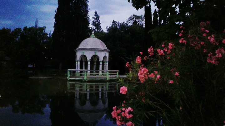 gazebo by the pond