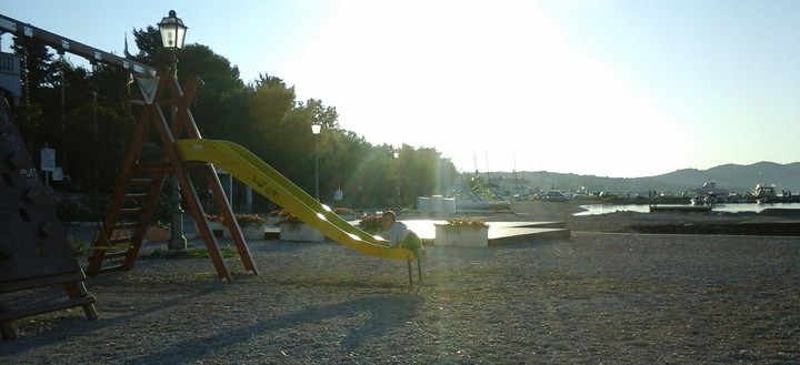 one early morning on the beach