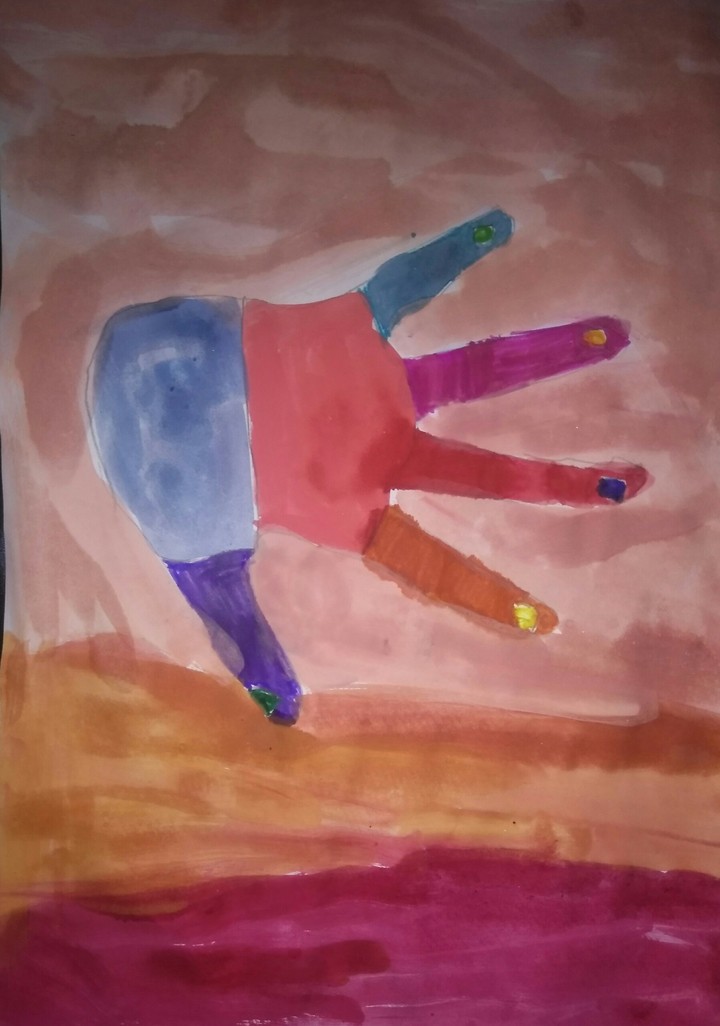 The hand search a colour of life