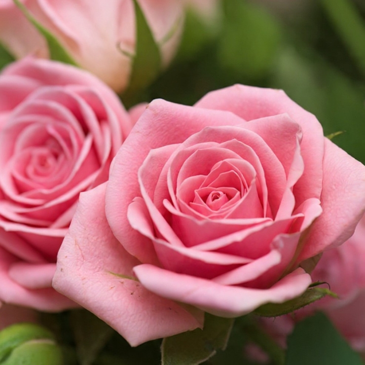 Pink roses in autumn