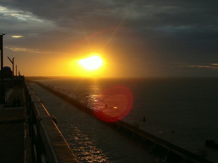 Sunset at Pamban bridge