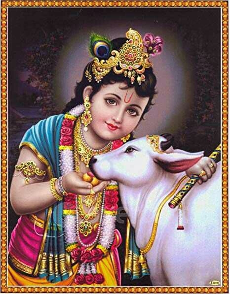 lord krishna with cow