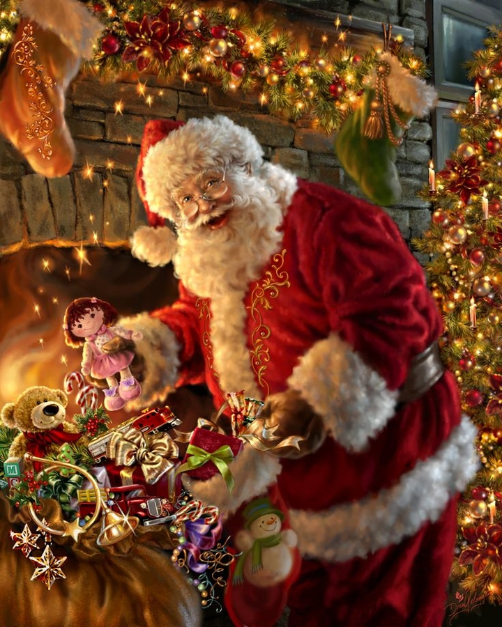 santa with toys
