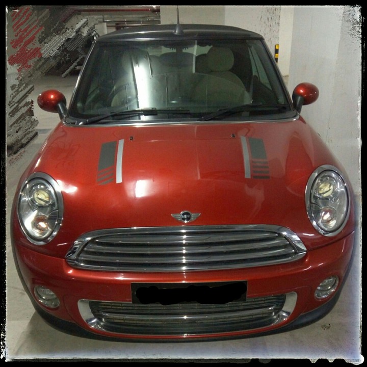 parked Mini Cooper