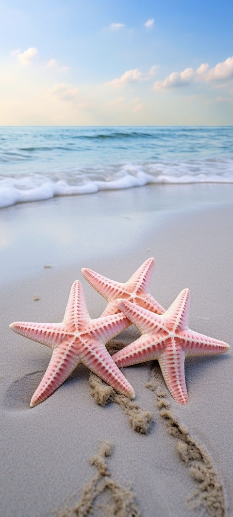 starfish, pink壁纸