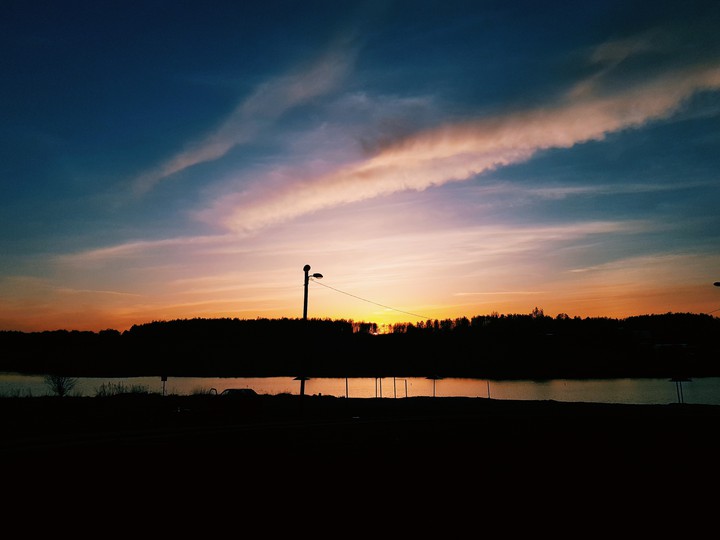 Sunset by the river