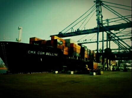 Ship#water#cargo#Sky#Cranes#Afternoon