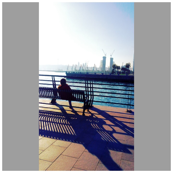 sunset at Baku Boulvard