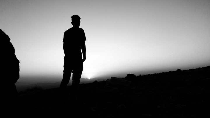 black and white