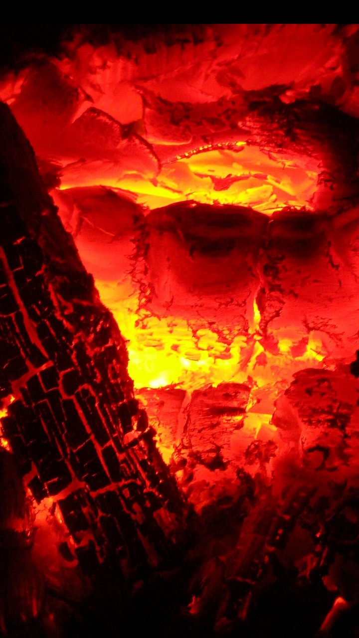 burning coals