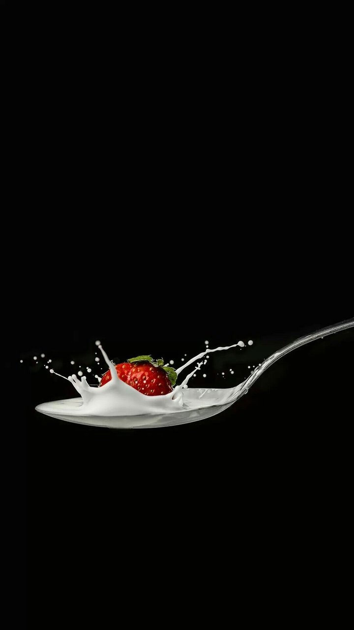 Darkness strawberry with spoon