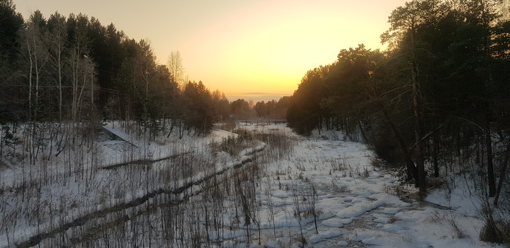 sunset in winter