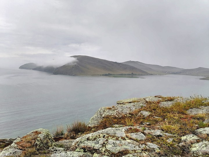 Fog on the lake Baikal