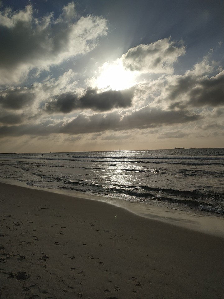 the beach on a cloudy day