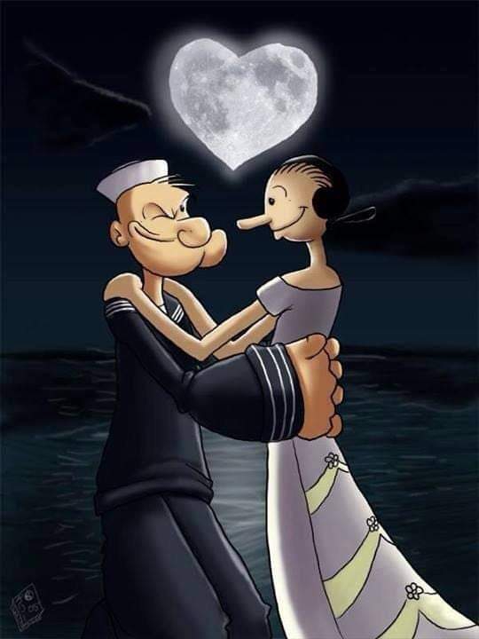 Quiero una historia de amor como la de "Oliva y Popeye" .❣️☺