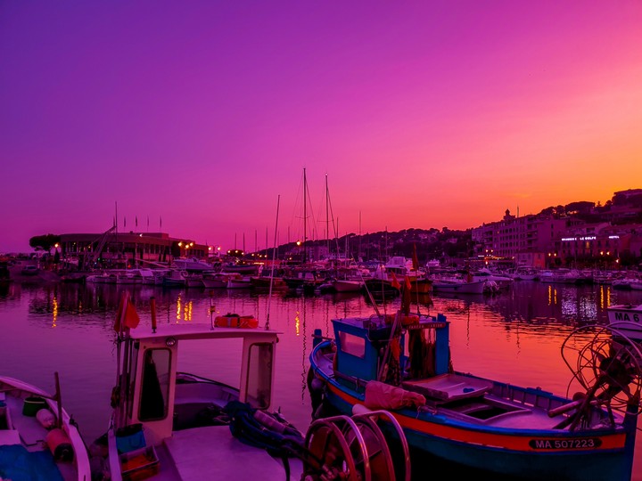 Port in a beautiful sunset.