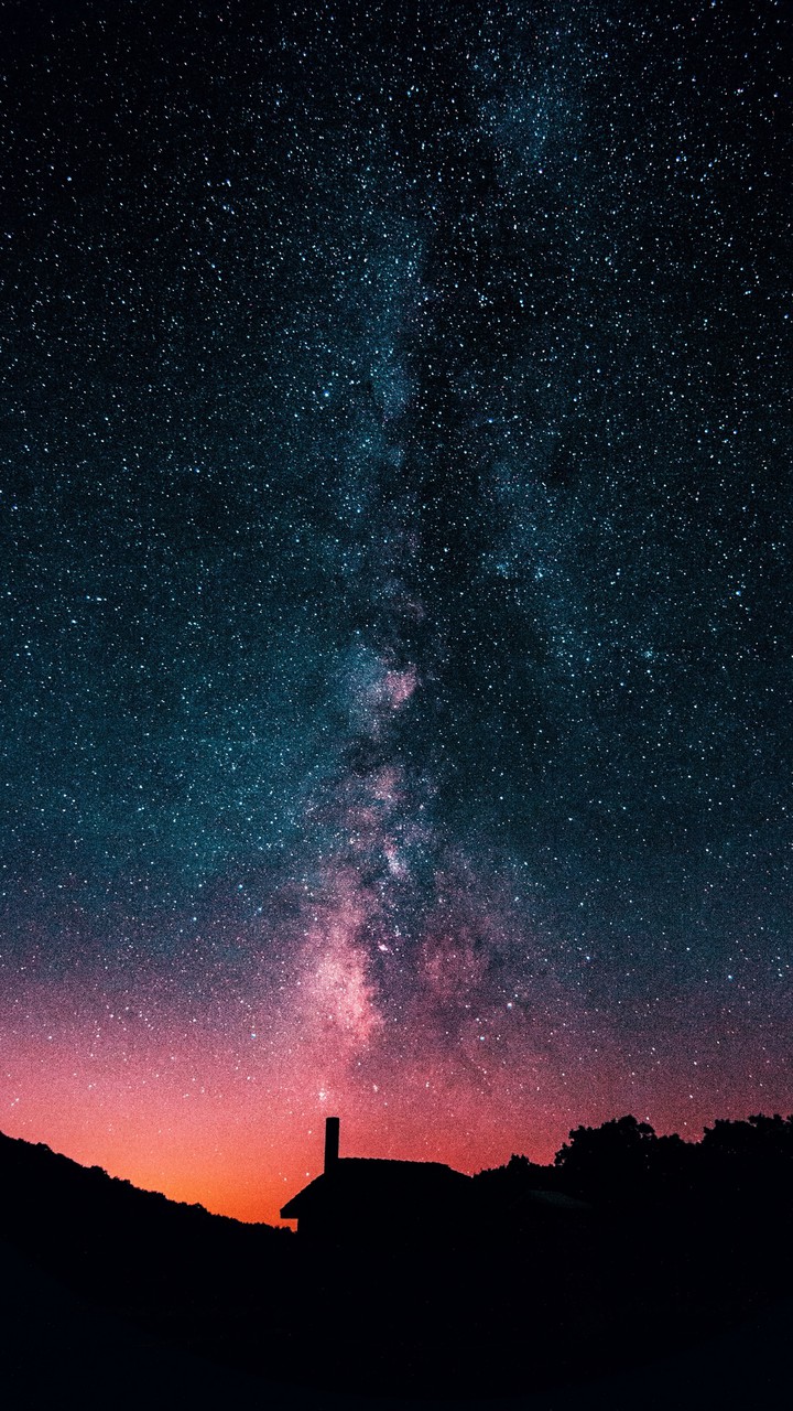 Dark sky stars purple abstract background