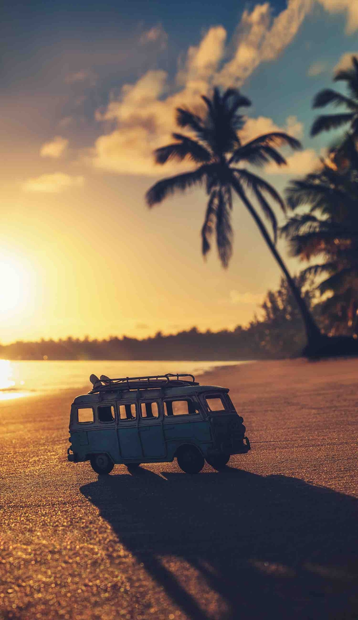 minivan on big beach