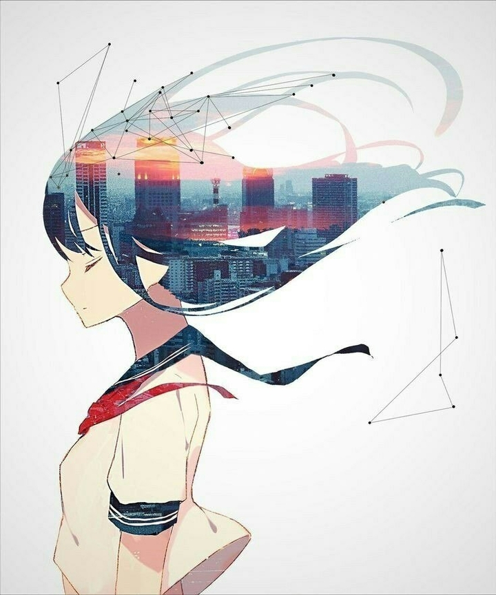 A girl with city hair.