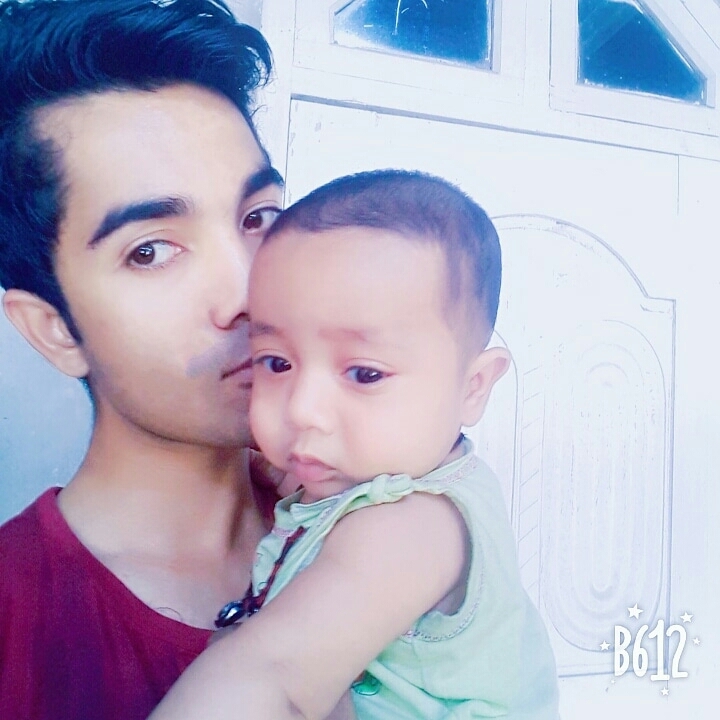 with cute baby