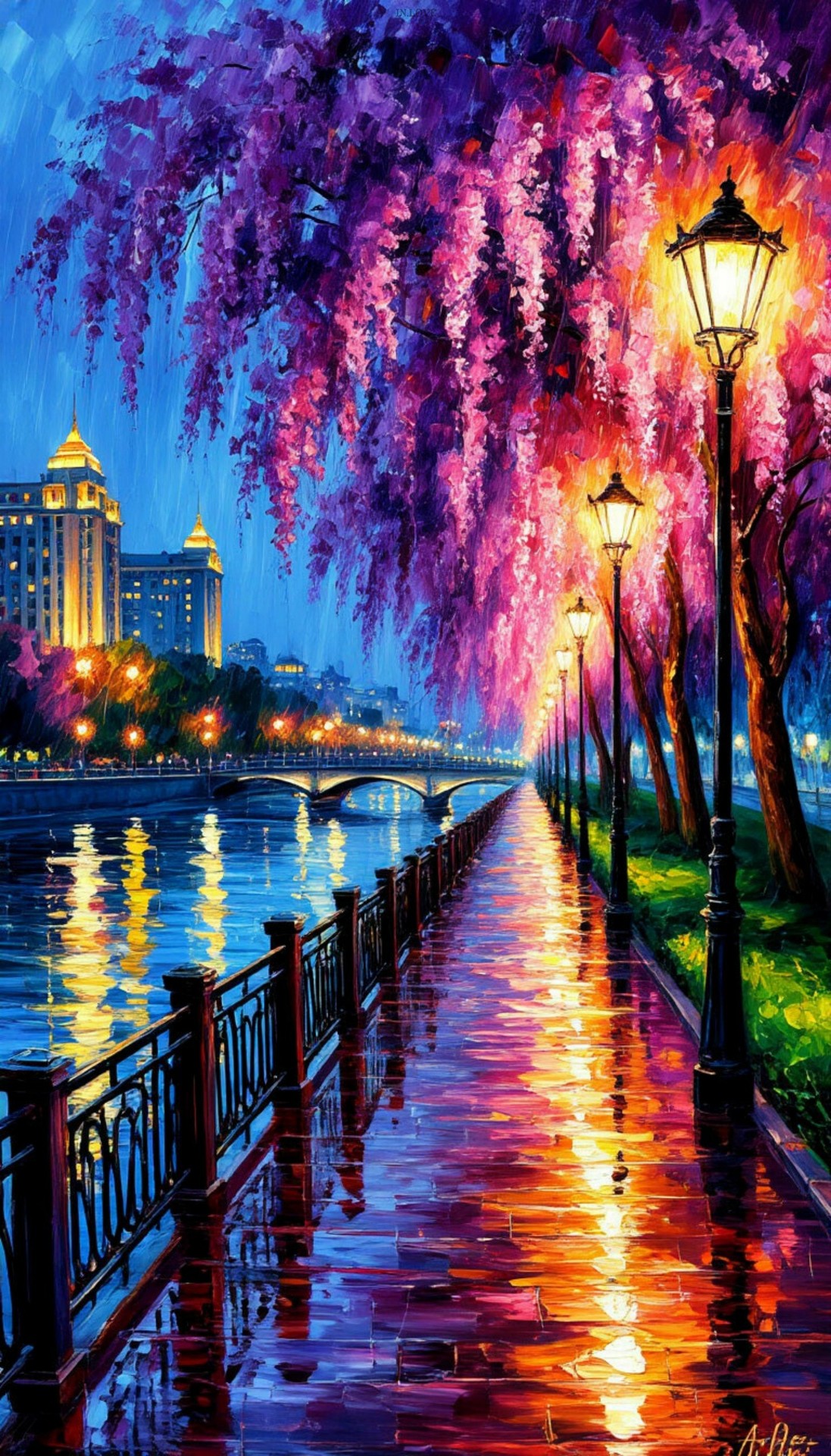 tapety walkway, evening