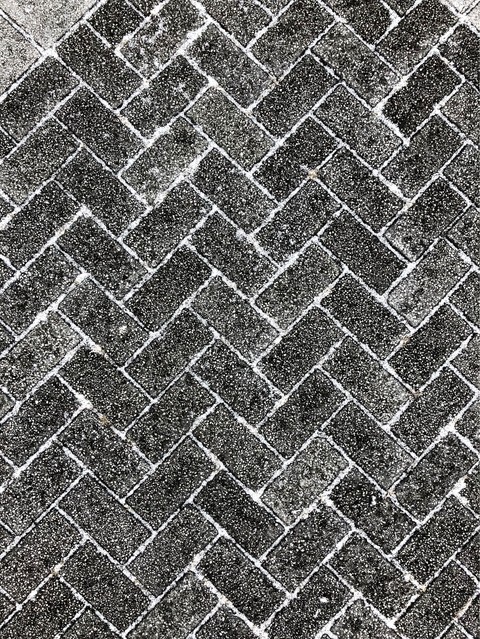 bricks in snow