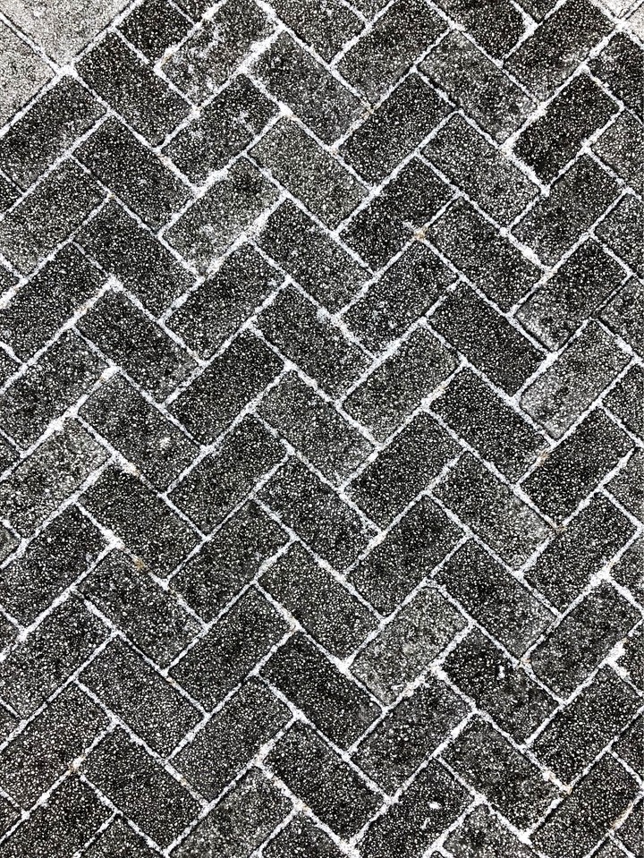 bricks in snow