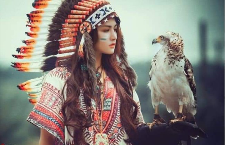 Indian girl&hawk