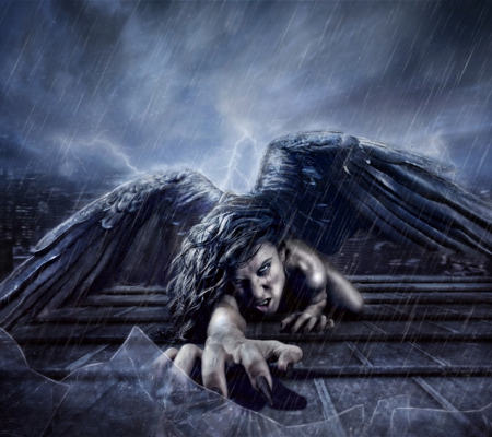 fallen Angel in rain ❤️