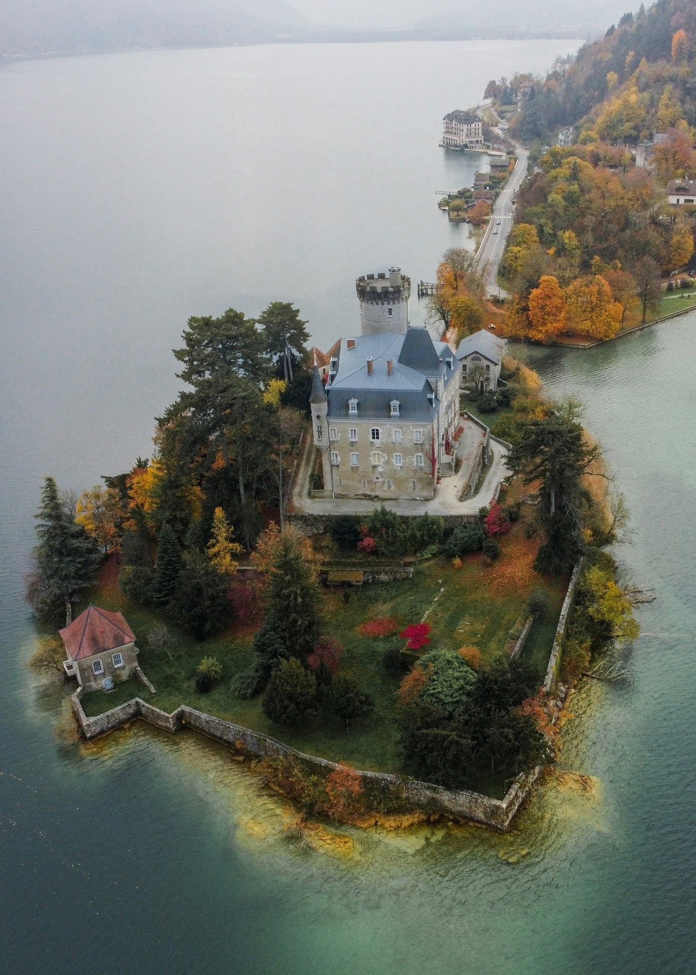 castle, lake Hintergrundbilder