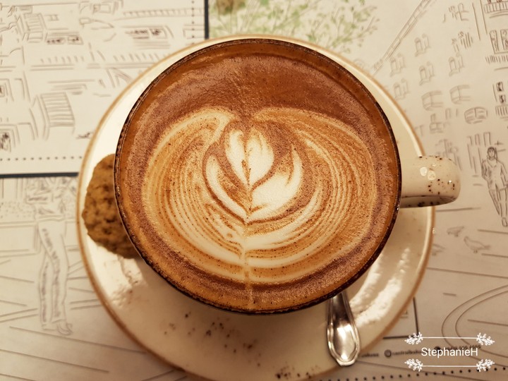 Cup of coffee with rosette