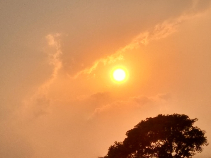 sun set in village s area