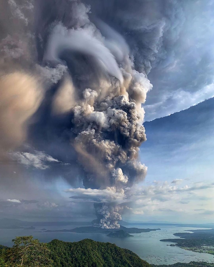 Taal Volcano Erupting - Philippines